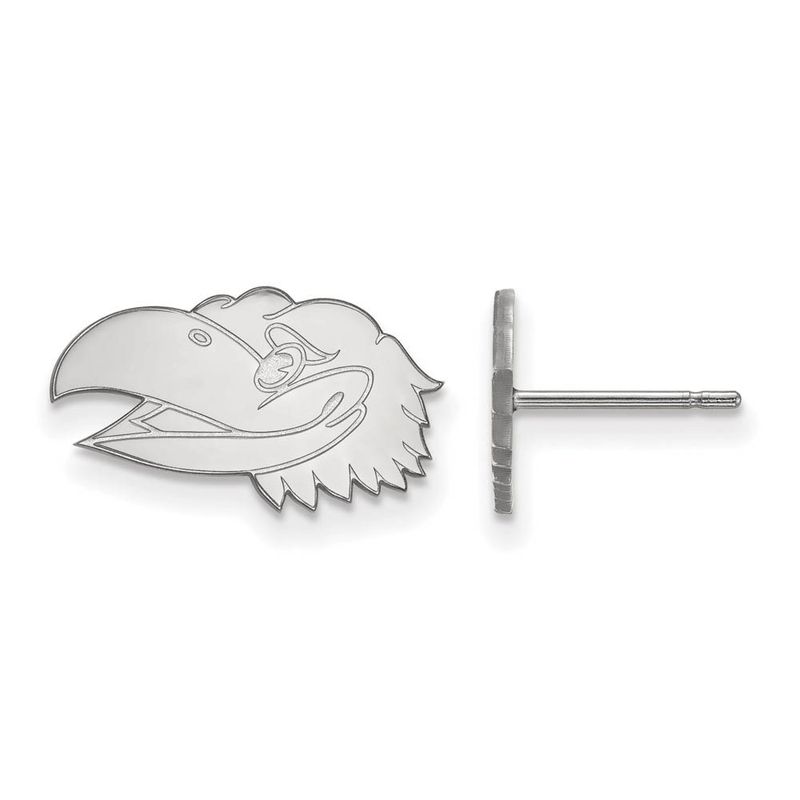 10k White Gold University Of Kansas Xs Post Earrings